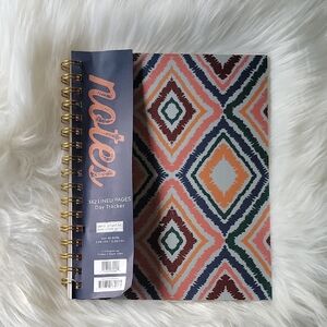 Spiral Notebook with Geometric Pattern - Multicolor